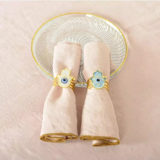 Hamsa Evil Eye Napkin Rings – Set of 4