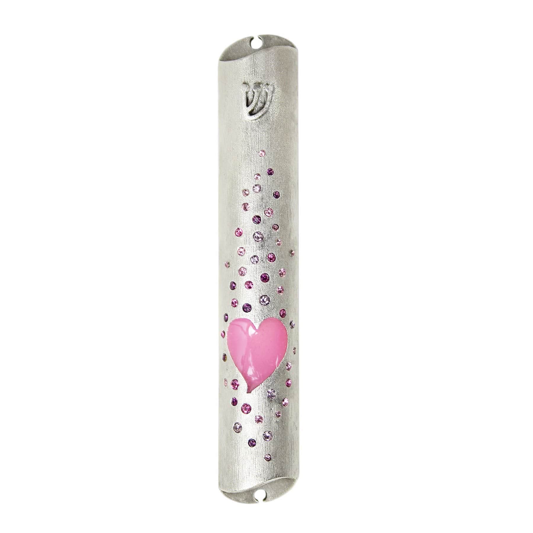 Quest Collection Mezuzahs Hand-Painted Love Heart Crystal Mezuzah