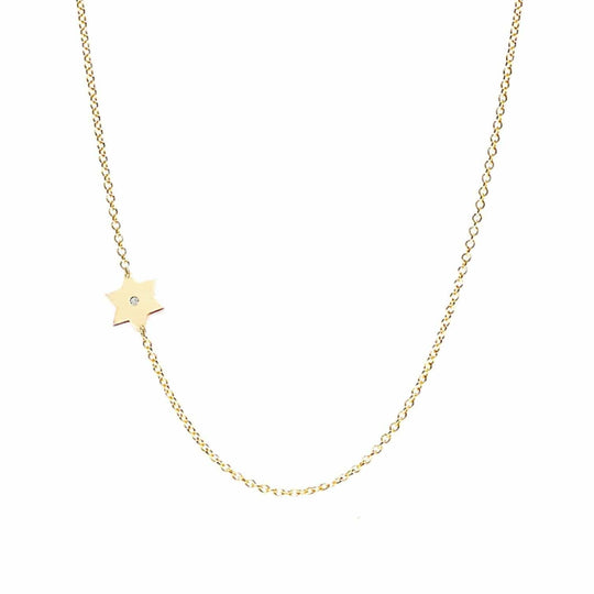 Classic Star of David Diamond Necklace - Gold-Plated