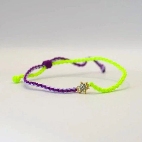 Star of David Neon Friendship Bracelet