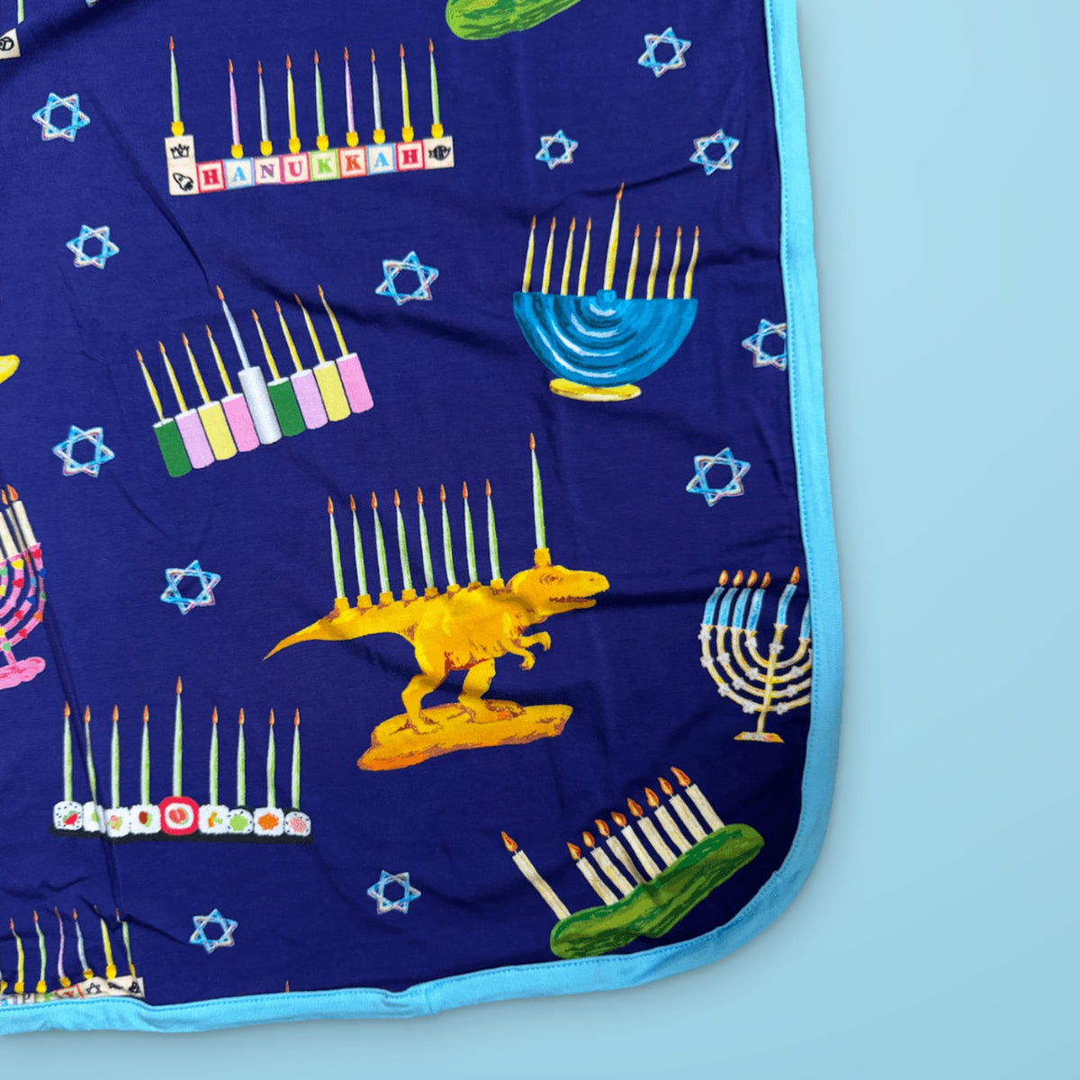 Amy Kritzer Becker Blankets Hanukkah Many Menorahs Bamboo Blanket