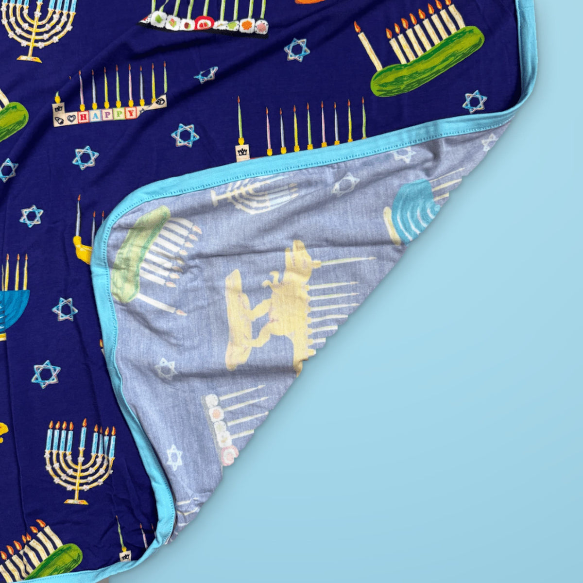 Amy Kritzer Becker Blankets Hanukkah Many Menorahs Bamboo Blanket
