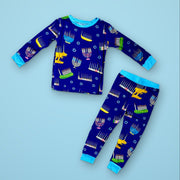 Amy Kritzer Becker Pajamas Hanukkah Many Menorahs Bamboo Pajamas - (Kids Unisex Sizes 2T - 14)