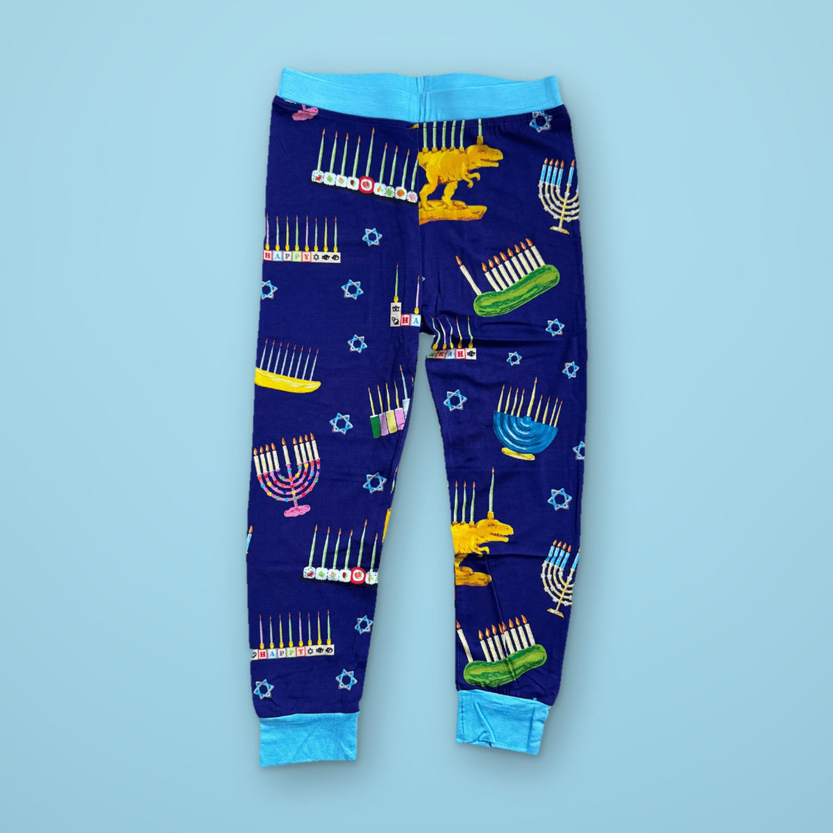 Amy Kritzer Becker Pajamas Hanukkah Many Menorahs Bamboo Pajamas - (Kids Unisex Sizes 2T - 14)