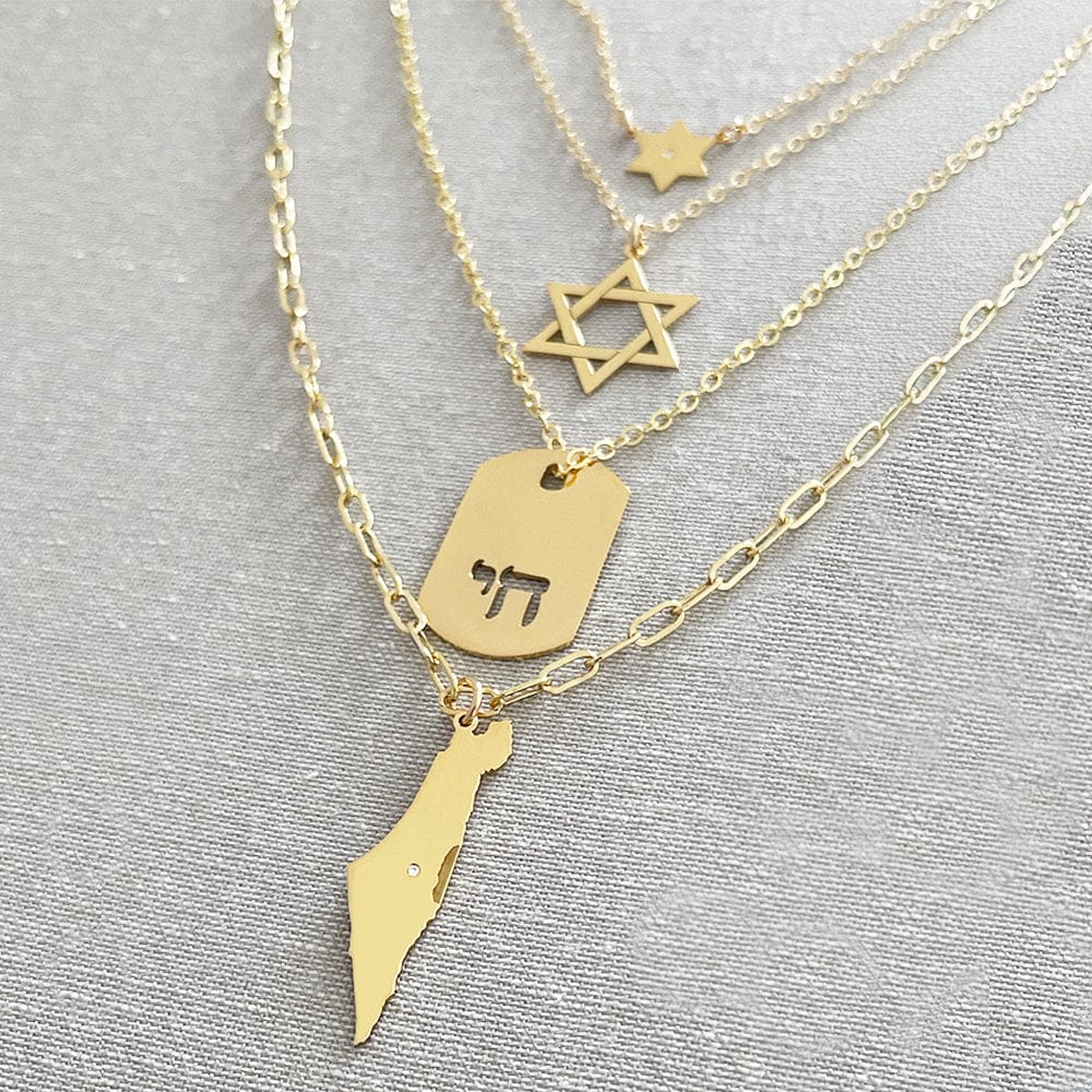 Miriam Merenfeld Jewelry Necklaces Chai ID Tag Necklace - (Sterling Silver, Gold-Plated or Two-Tone)