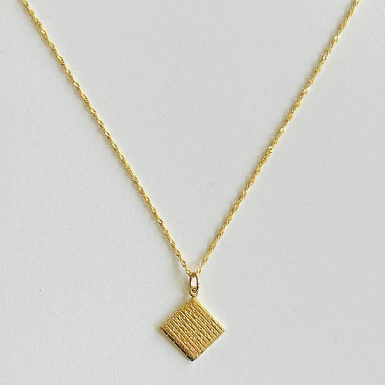 Matzah Charm Necklace - 14k Gold, Gold Vermeil or Sterling Silver