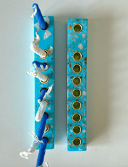 Makers of Israel - Seashell Terrazzo Menorah - Medium Blue - ModernTribe