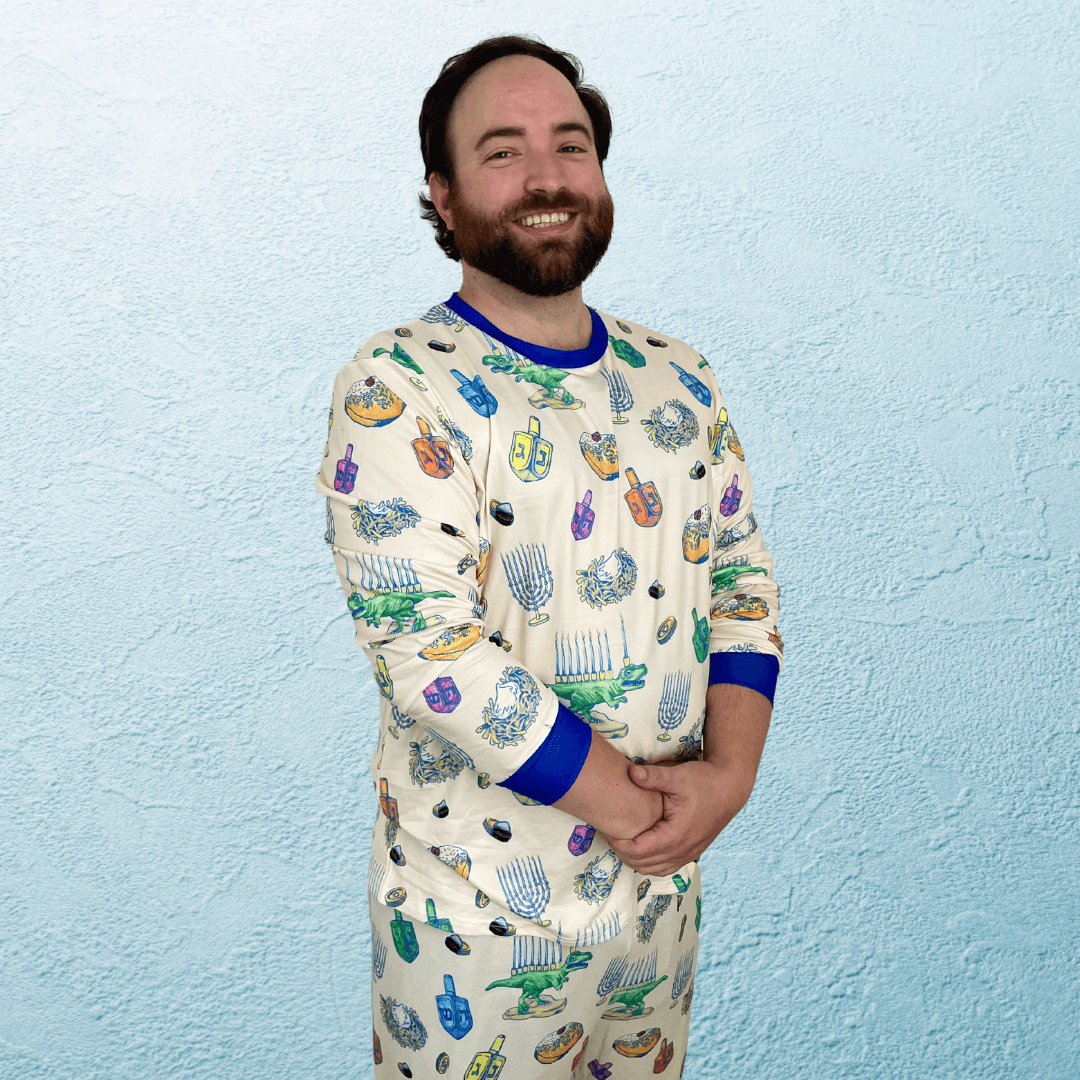 Amy Kritzer Becker - Hanukkah Light and Latkes Men's Pajamas - (Sizes S - 4XL) - ModernTribe