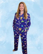 Amy Kritzer Becker - Hanukkah Many Menorahs Bamboo Adult Pajamas - (Unisex Sizes S - 4XL) - ModernTribe