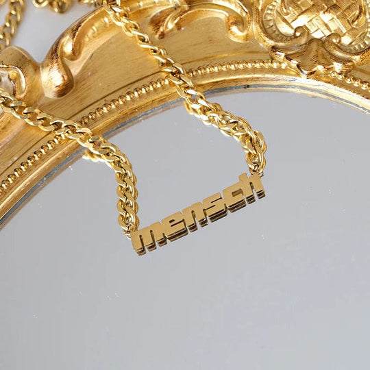Unisex Mensch Necklace - Gold