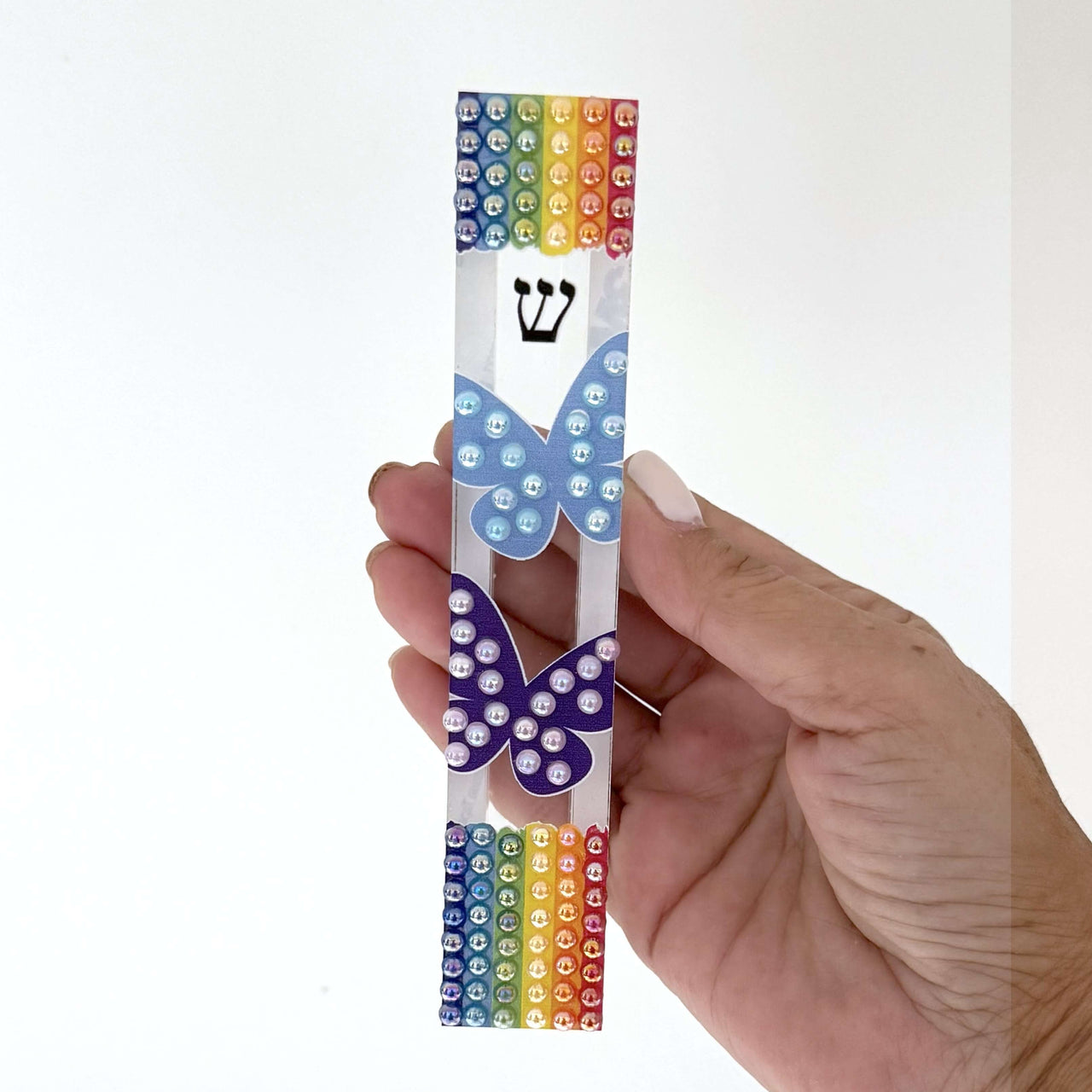 Florida-Funshine Mezuzahs Butterfly Pride Embellished Mezuzah
