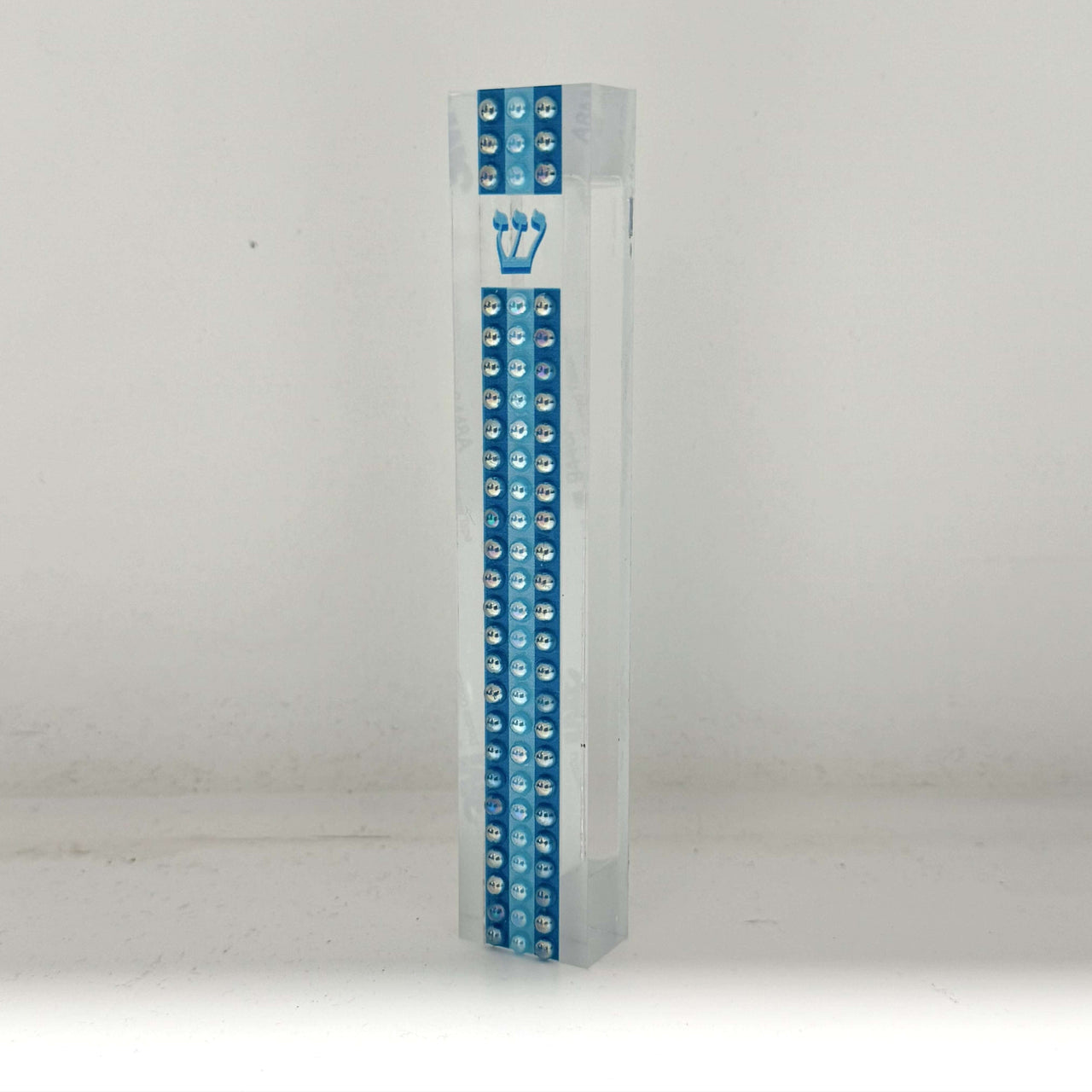 Florida-Funshine Mezuzahs Blue Pearl Stripe Embellished Mezuzah