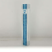 Florida-Funshine Mezuzahs Blue Pearl Stripe Embellished Mezuzah