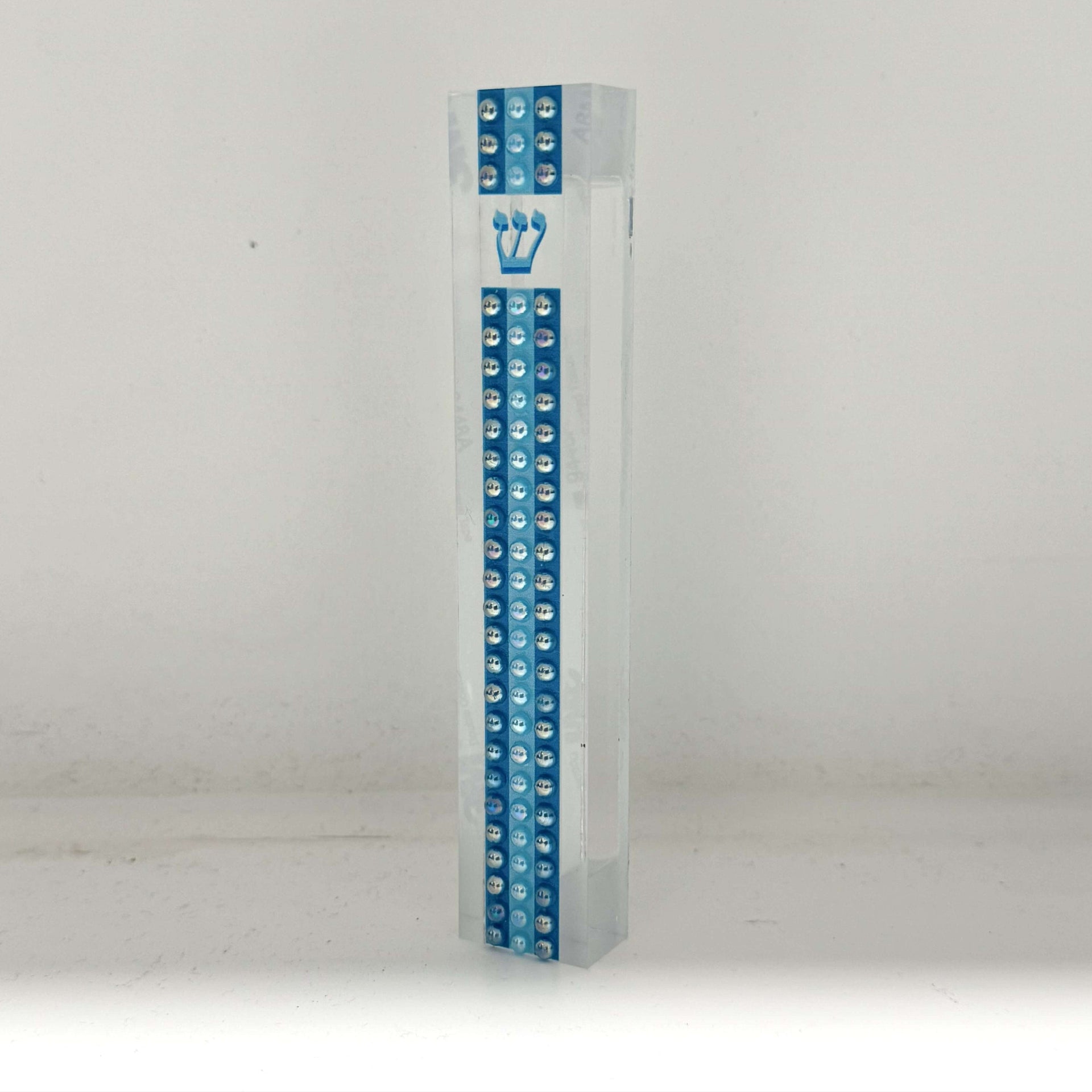 Florida-Funshine Mezuzahs Blue Pearl Stripe Embellished Mezuzah