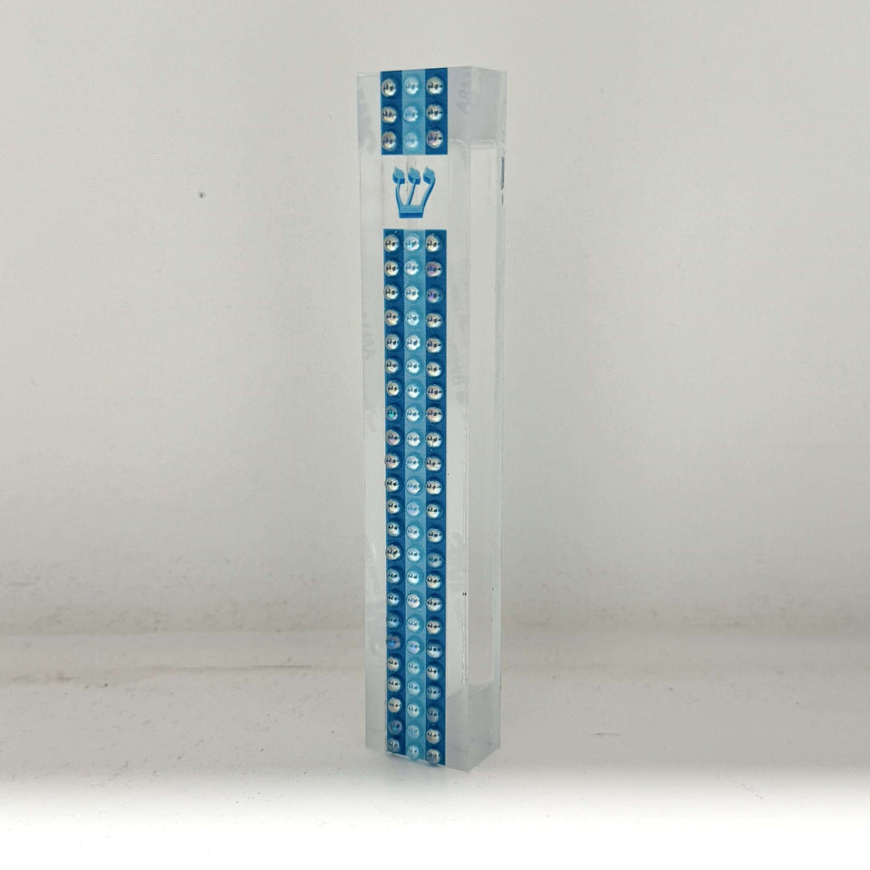 Florida - Funshine - Blue Pearl Stripe Embellished Mezuzah - ModernTribe