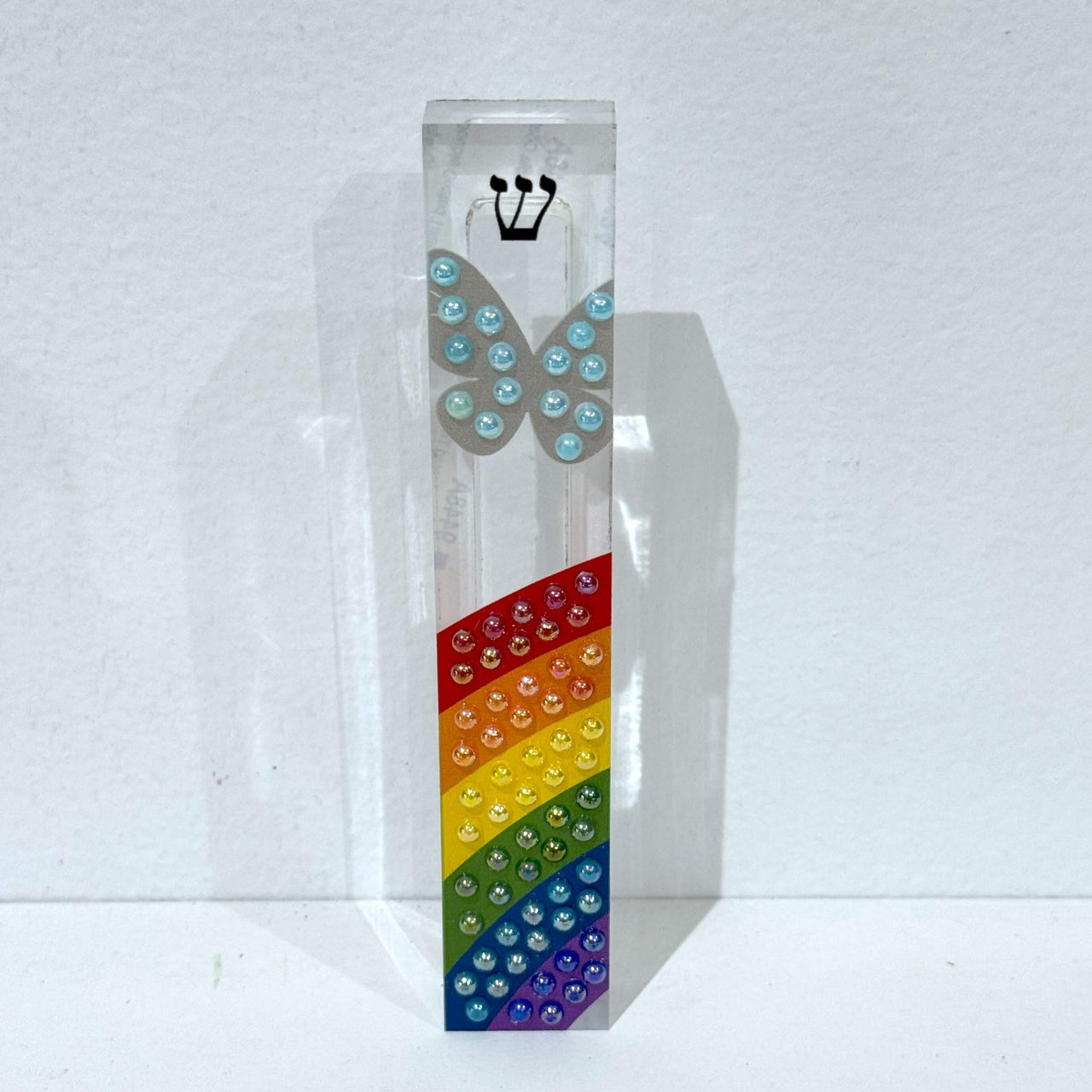 Florida-Funshine Mezuzahs Rainbow and Butterfly Embellished Mezuzah