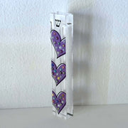 Florida-Funshine Mezuzahs Purple Hearts Embellished Mezuzah