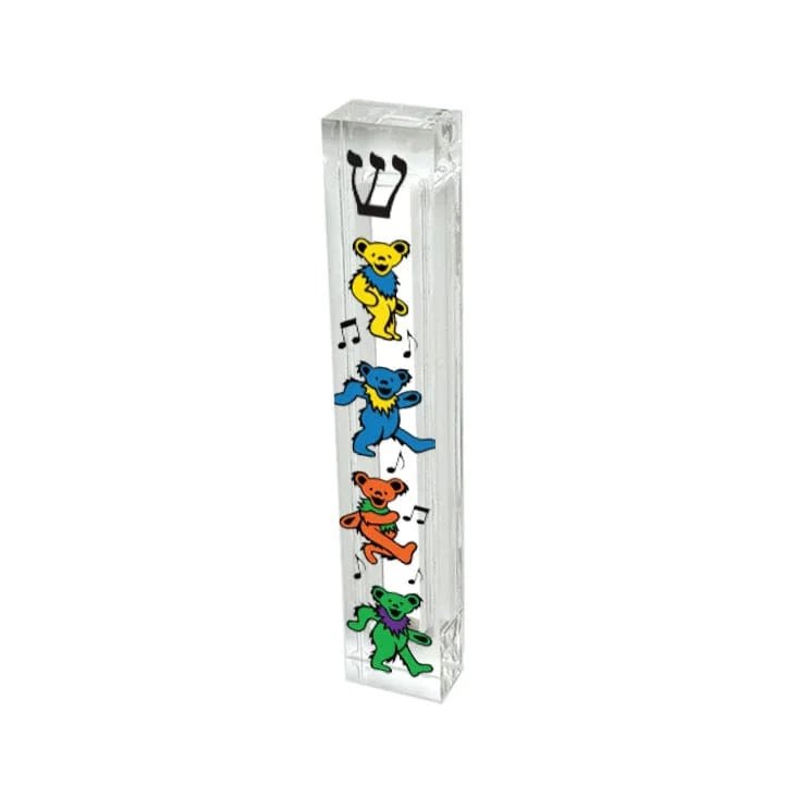 Florida - Funshine - Acrylic Dancing Bears Mezuzah - ModernTribe