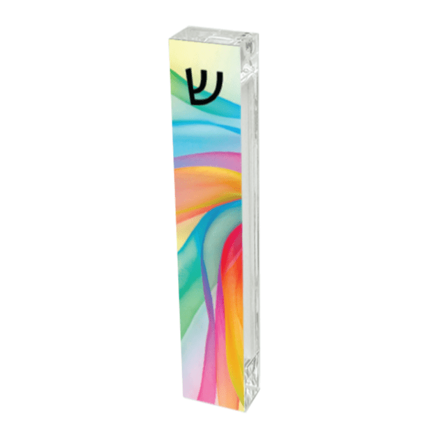 Florida-Funshine Mezuzahs Personalized Colorful Swirl Acrylic Mezuzah