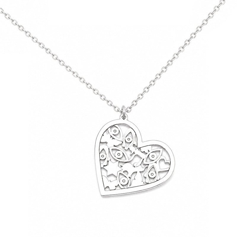 Miriam Merenfeld Jewelry - Mia Good Luck Heart Necklace - (Sterling Silver or Gold - Plated) - ModernTribe