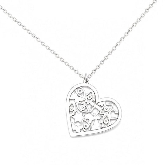 Mia Good Luck Heart Necklace - (Sterling Silver or Gold-Plated)