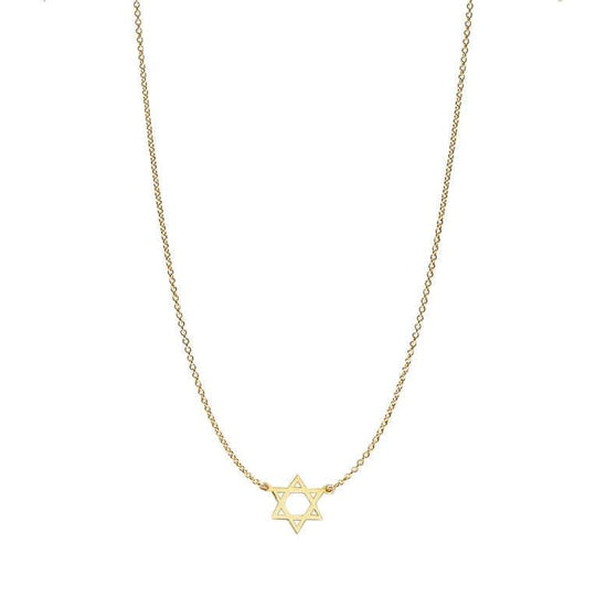Gold-Plated Star of David Necklace by Miriam Merenfeld - 16"