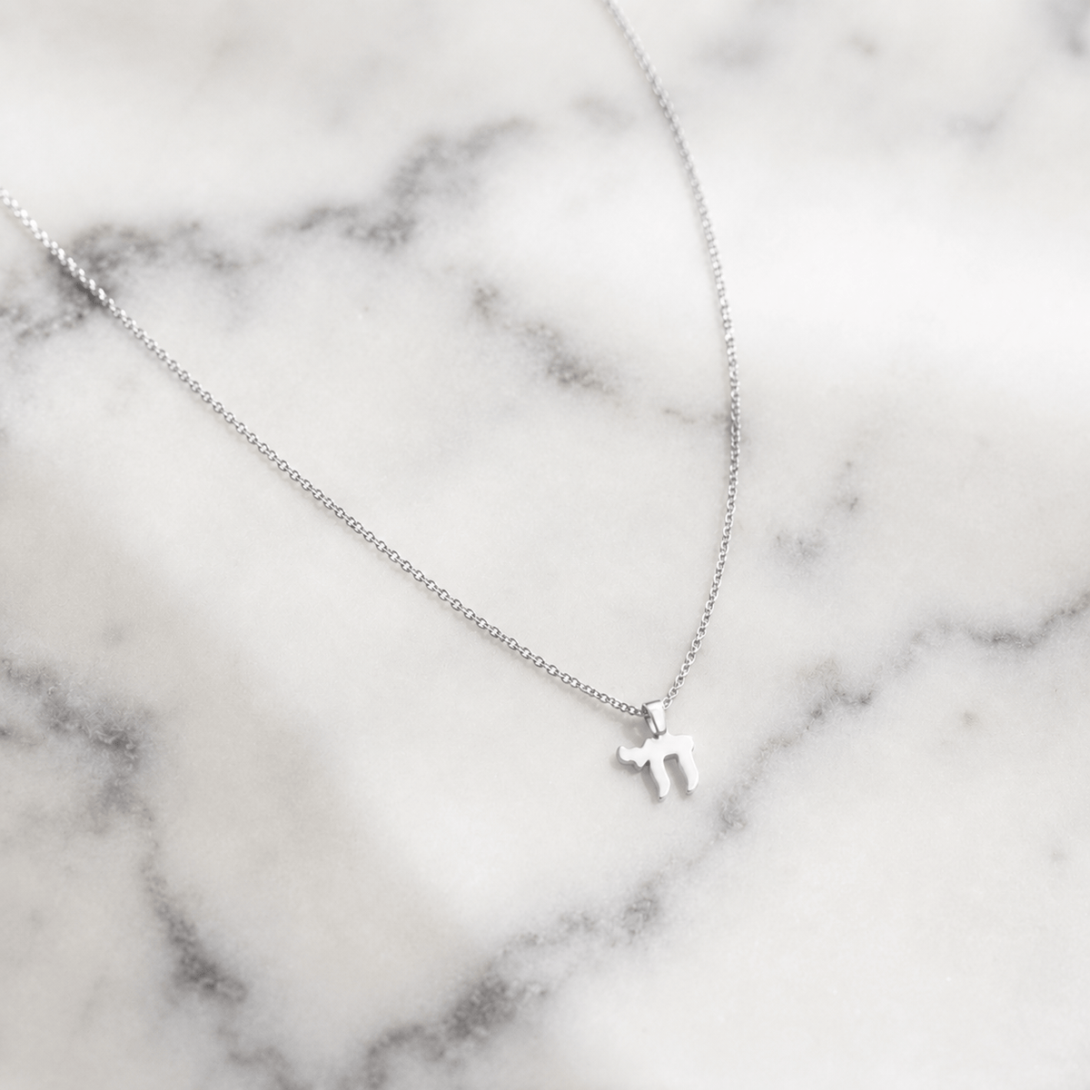 Alef Bet Necklaces Sterling Silver Tiny Chai Necklace - Sterling Silver