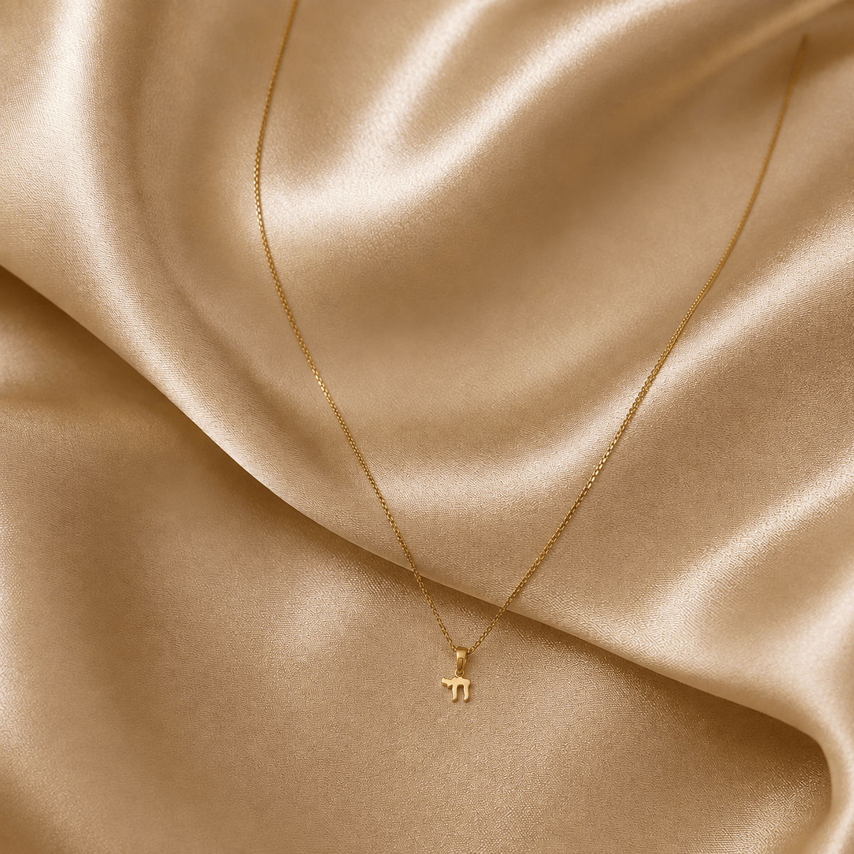 Alef Bet Necklaces 14k Gold Mini Chai Necklace
