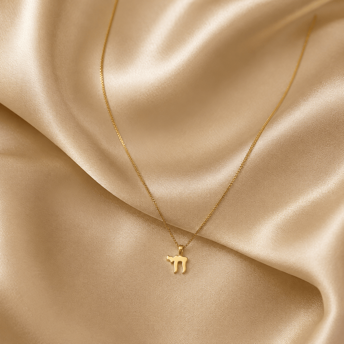 Alef Bet Necklaces 14k Gold Mini Chai Necklace