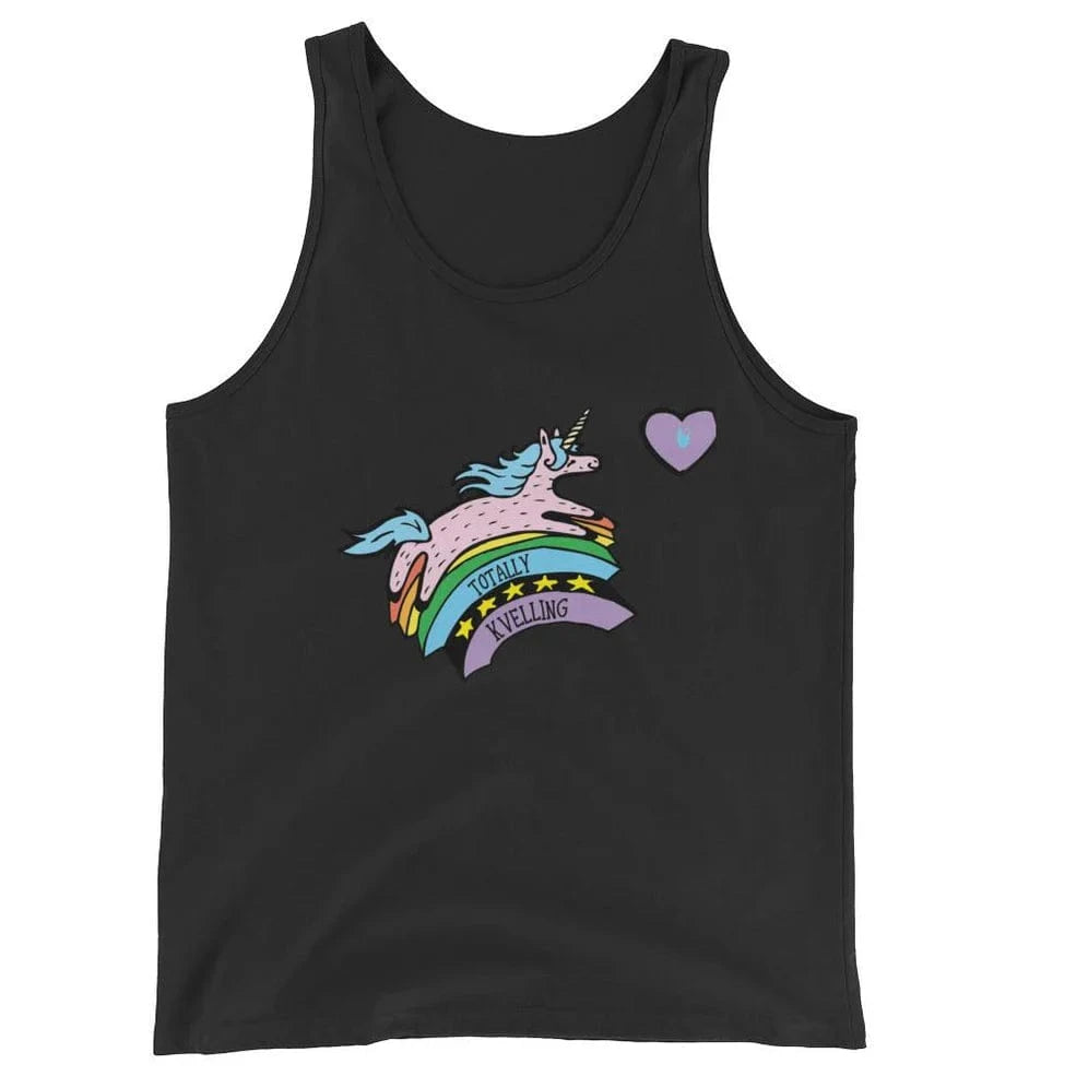 What Jew Wanna Eat T-Shirts Black / XL Black Jewnicorn Totally Kvelling Unisex Tank Top - Size: XL