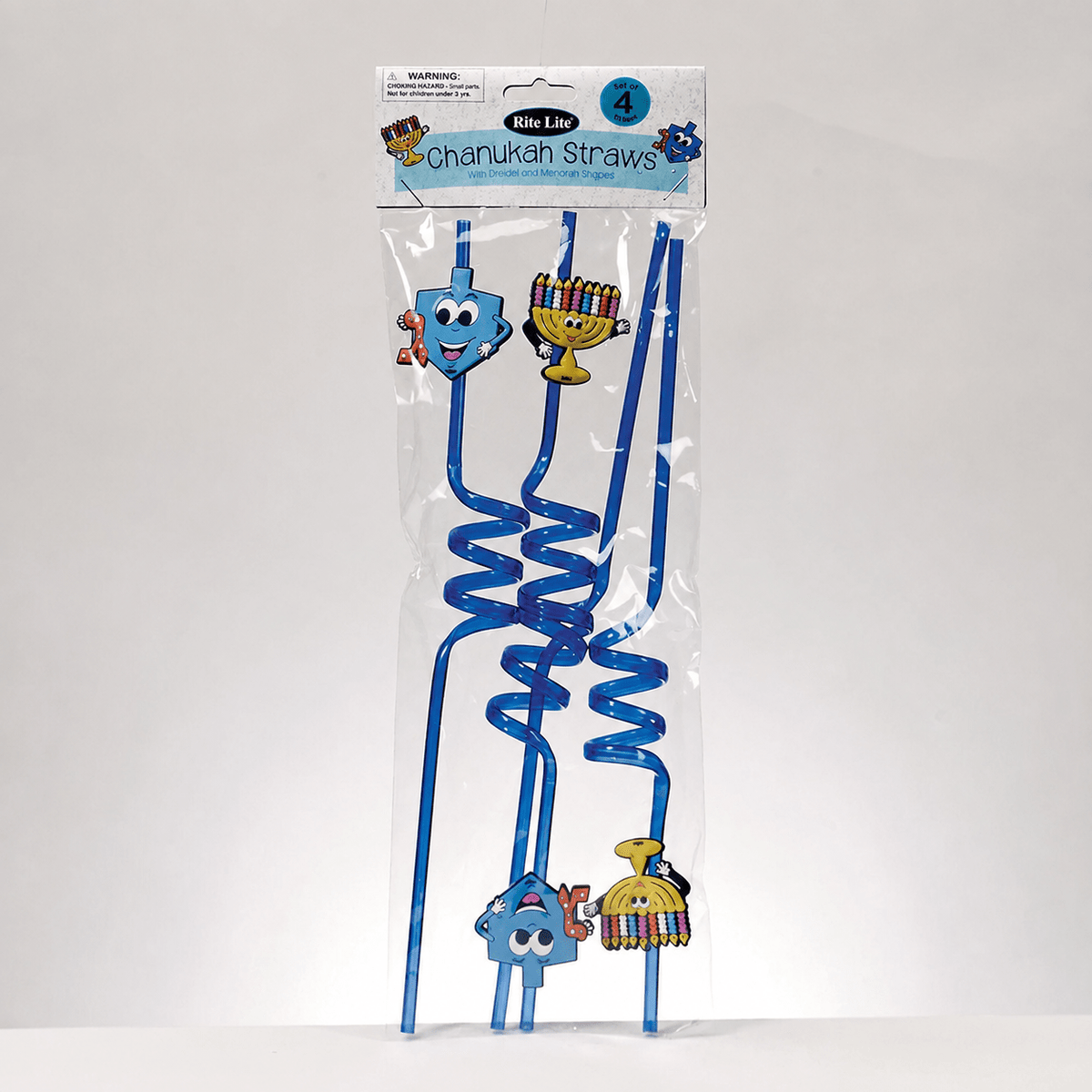 Rite Lite Kitchen Utensils Hanukkah Fun Reusable Straws - Set of 4