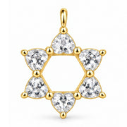 MORDEKAI Necklaces Gold Vermeil / Pendant Only White Topaz Heart Star of David Pendant Necklace by MORDEKAI - Gold Vermeil or Sterling Silver