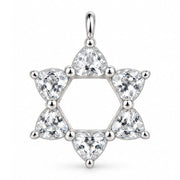 MORDEKAI Necklaces White Topaz Heart Star of David Pendant Necklace by MORDEKAI - Gold Vermeil or Sterling Silver