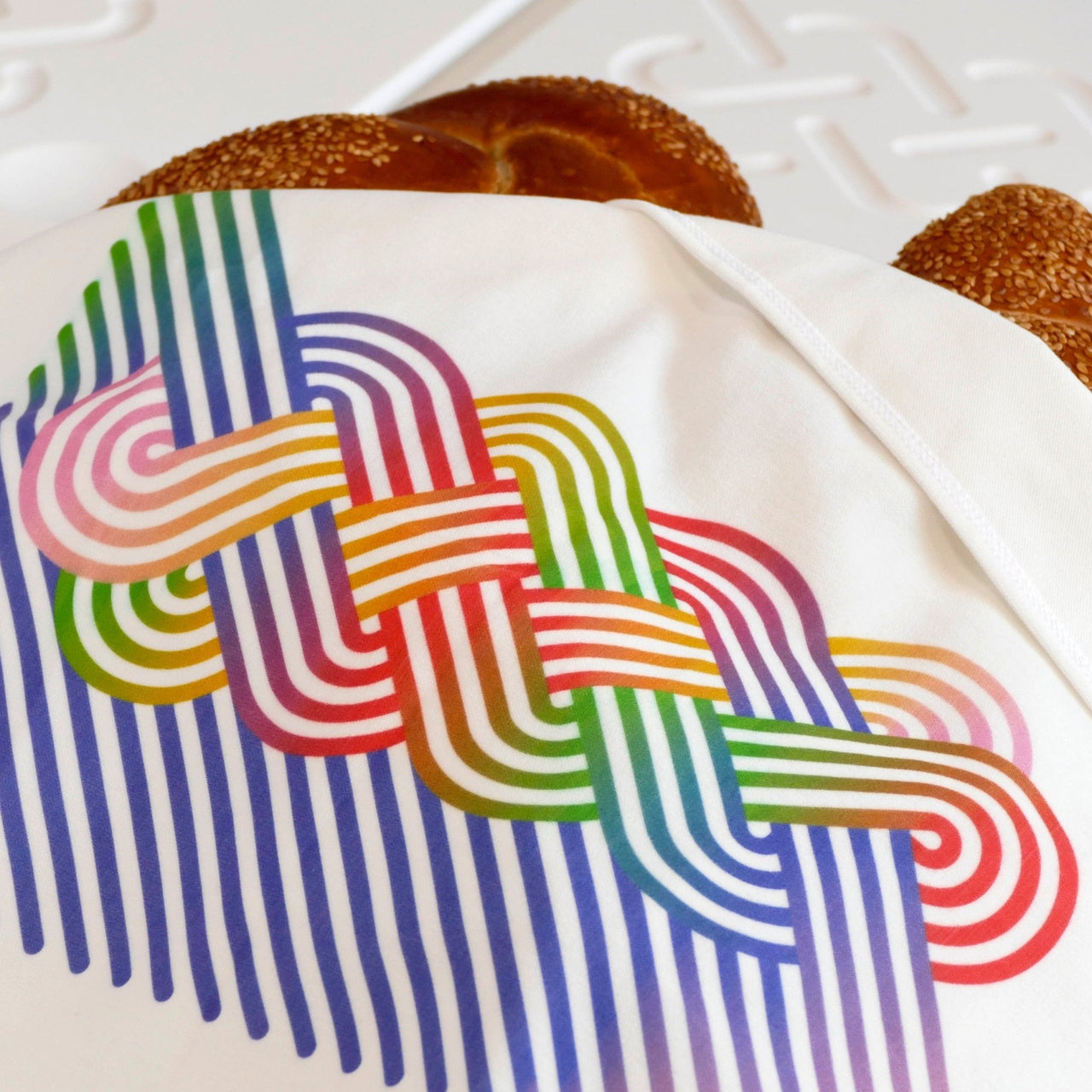 Studio Armadillo - Op - Art Velvet Challah Cover - Rainbow - ModernTribe