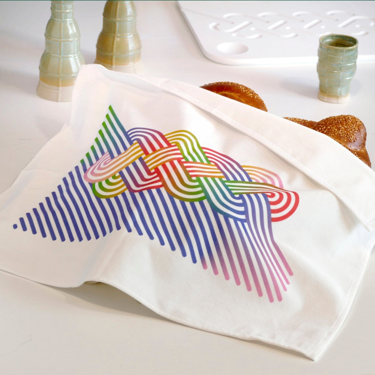 Studio Armadillo - Op - Art Velvet Challah Cover - Rainbow - ModernTribe