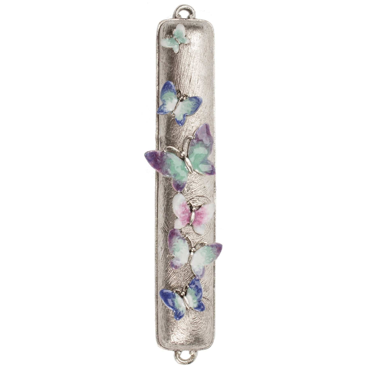 Quest Collection Mezuzahs Hand-Painted Butterfly Mezuzah - Multicolored