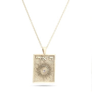 Hashem Is My Light Pendant Necklace in 14k white gold with diamond