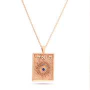 Hashem Is My Light Pendant Necklace in 14k rose gold with sapphire