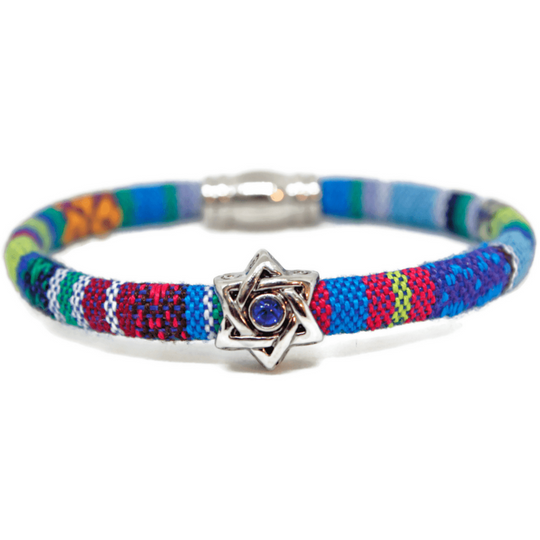 Swarovski Star of David Woven Cotton Bracelet - Choice of Color