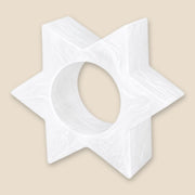 Kinor Decor Napkins Resin Snow Drift Star of David Napkin Rings - Set of 4