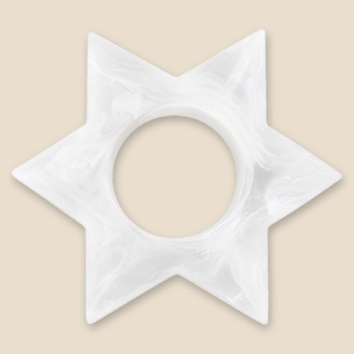 Kinor Decor Napkins Resin Snow Drift Star of David Napkin Rings - Set of 4