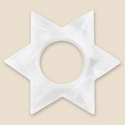 Kinor Decor Napkins Resin Snow Drift Star of David Napkin Rings - Set of 4