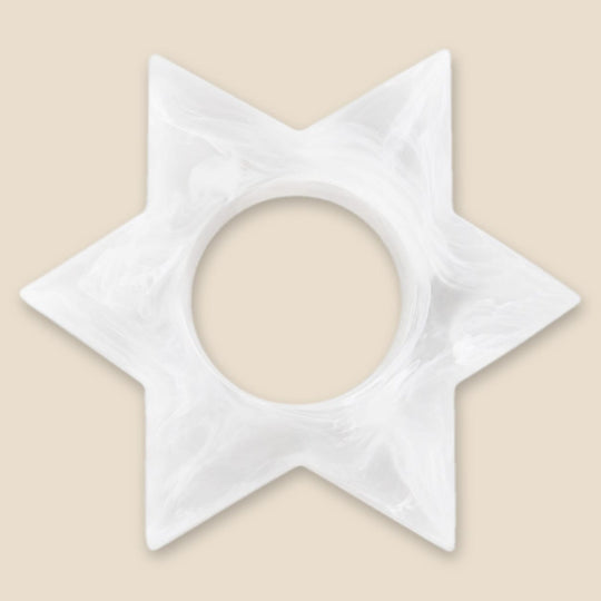 Resin Snow Drift Star of David Napkin Rings - Set of 4