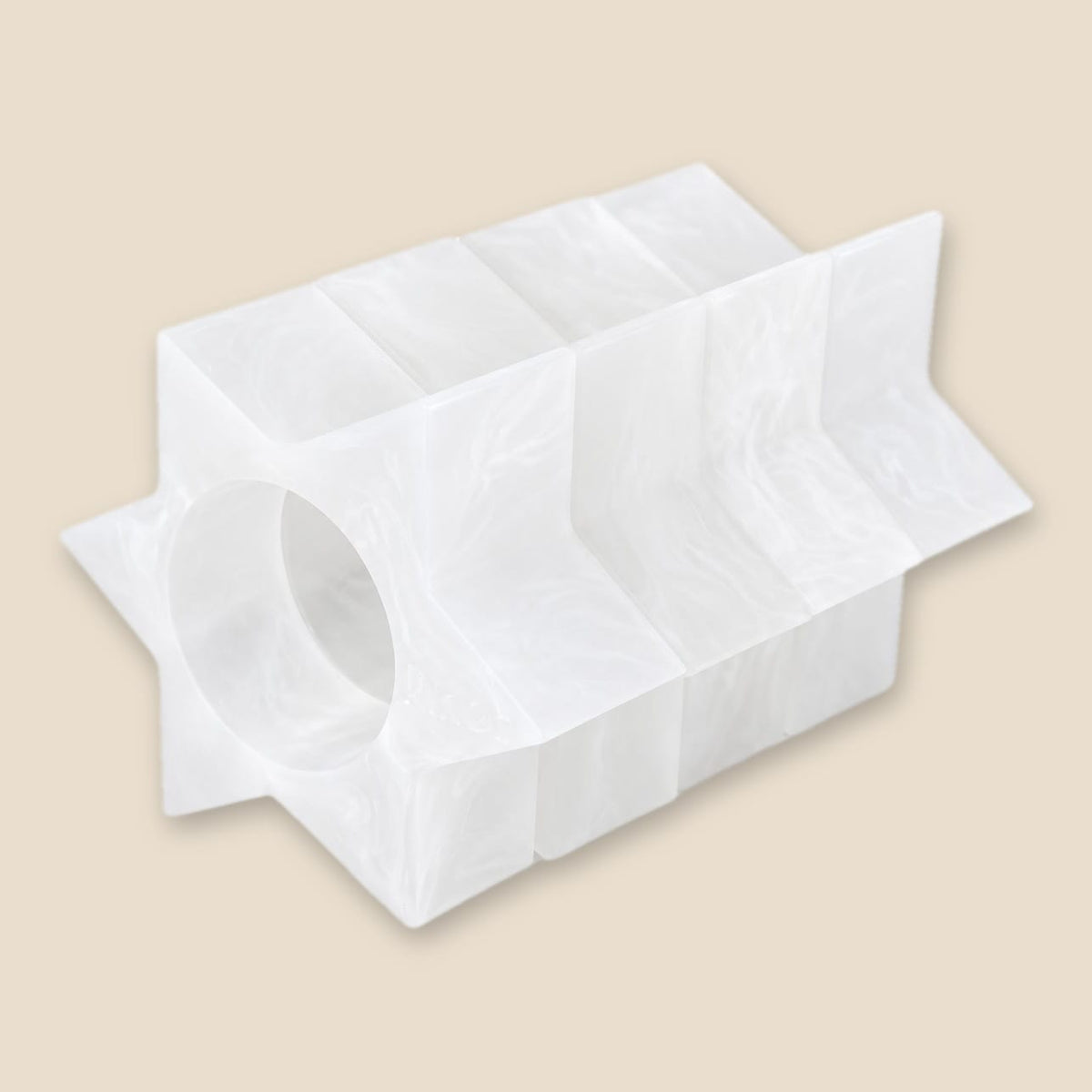 Kinor Decor Napkins Resin Snow Drift Star of David Napkin Rings - Set of 4