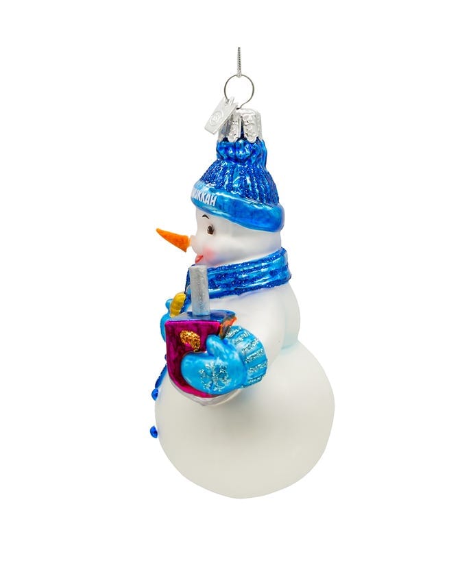 Kurt S. Adler, Inc. - Noble Gems™ Glass Hanukkah Snowman Ornament - ModernTribe