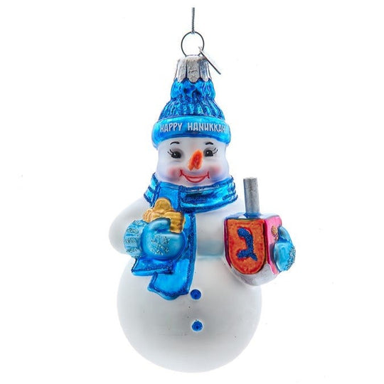 Noble Gems™ Glass Hanukkah Snowman Ornament