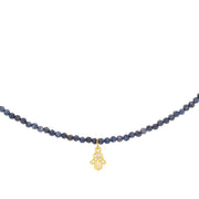 LeahJessica Jewelry - Mini Hamsa Sapphire Bead Necklace by LeahJessica Jewelry - ModernTribe