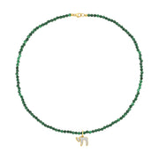 LeahJessica Jewelry - Diamond Chai Emerald Beads Necklace by LeahJessica Jewelry - ModernTribe