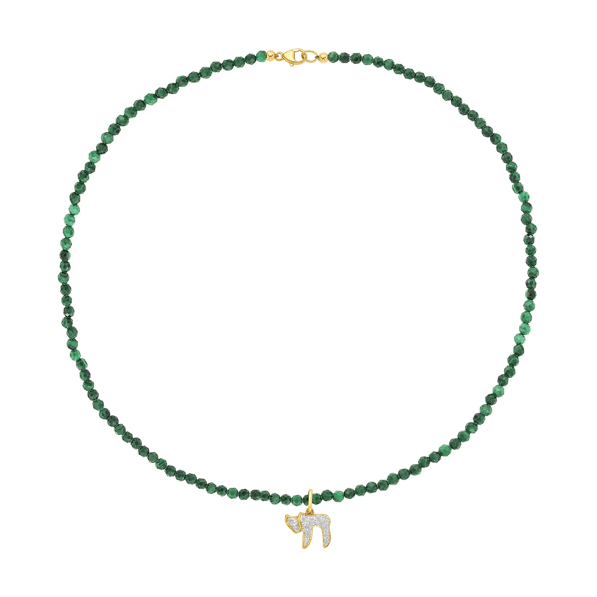 LeahJessica Jewelry - Diamond Chai Emerald Beads Necklace by LeahJessica Jewelry - ModernTribe