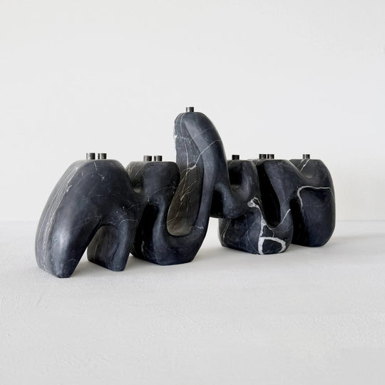 Nero Marquina Menorah by Hannah Polskin